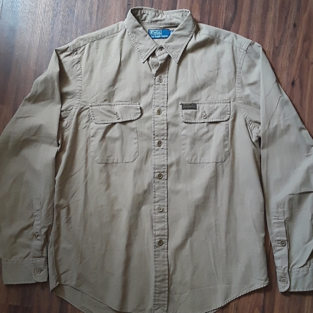 Vintage POLO Ralph Lauren Khaki Long-Sleeve